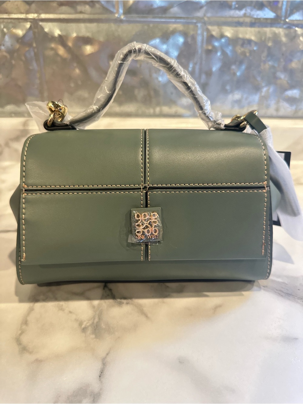 Nine West Sage Green Mini Top-Handle Bag